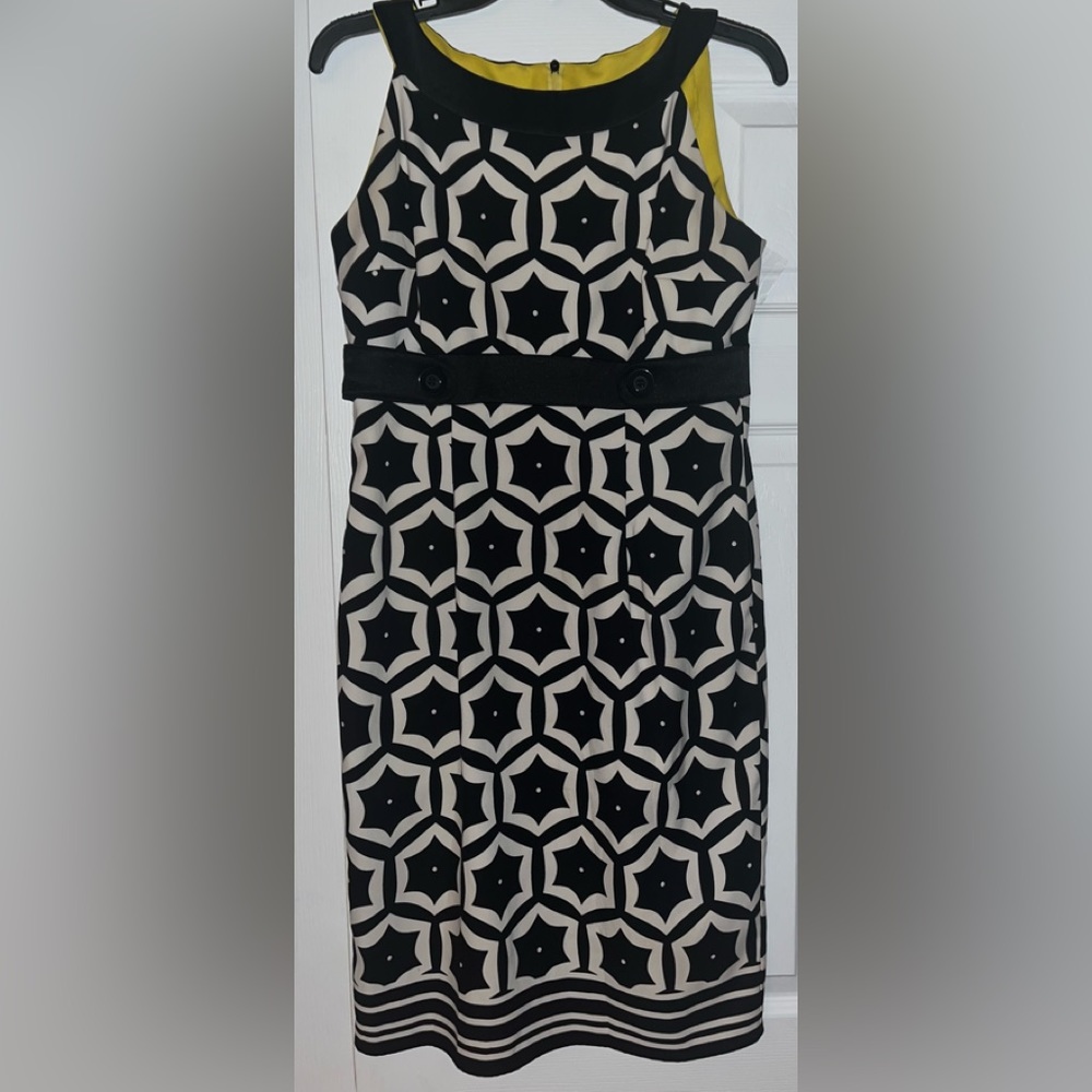 London Times Black & White Dress, Size 10